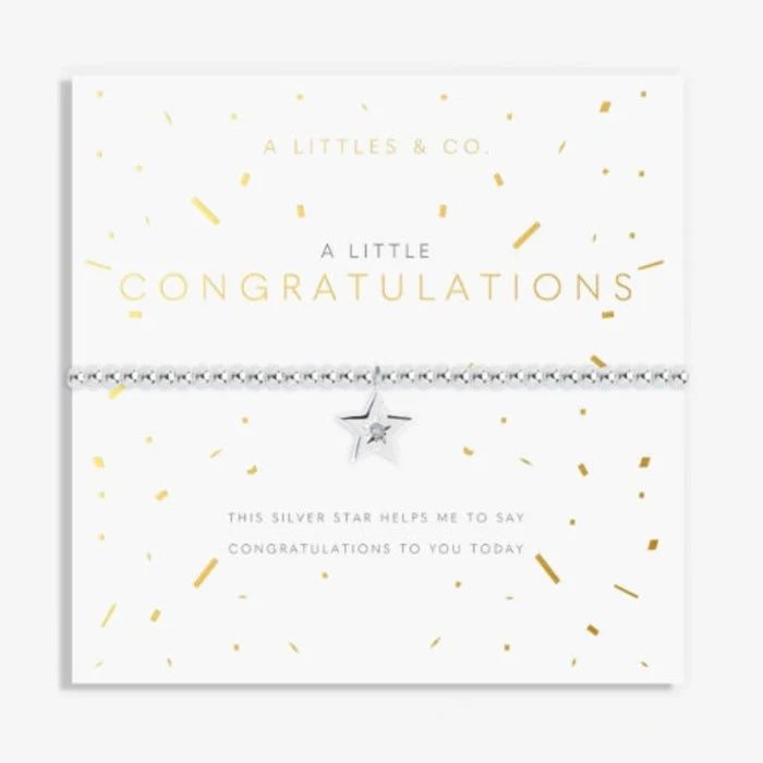This A Littles & Co A Little Congratulations Bracelet is a thoughtful way to celebrate someone’s achievement and special milestone.