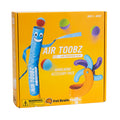 Yellow box featuring a blue tube character, colorful balls, and a purple and light blue spinning wheel accessory.