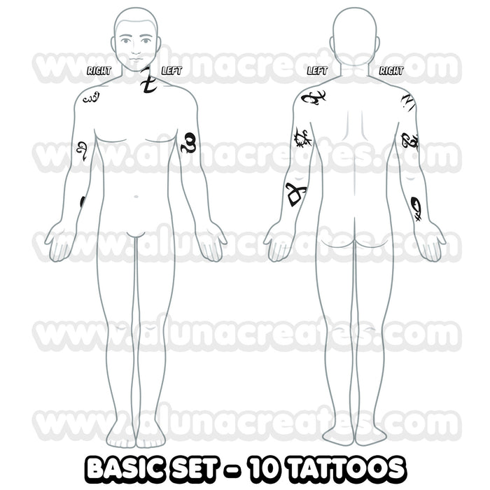 Alec Lightwood - Shadowhunters | Temporary Tattoos | FULL SET - AlunaCreates