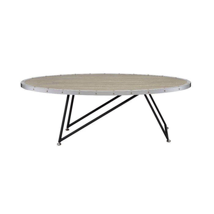 Allis - Coffee Table - Weathered Gray Oak & Metal