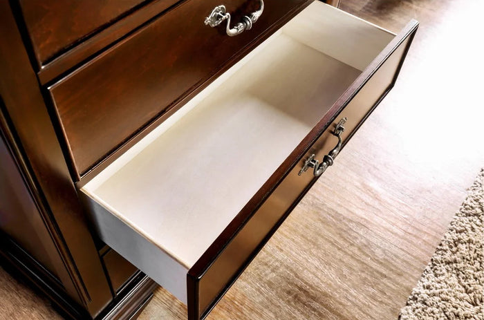ALLONDRA Cherry 63" Wide Dresser & Mirror