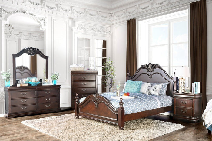 ALLONDRA Cherry 63" Wide Dresser & Mirror