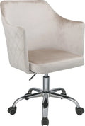 AMANDA Champagne 25" Wide Velvet Swivel Chair