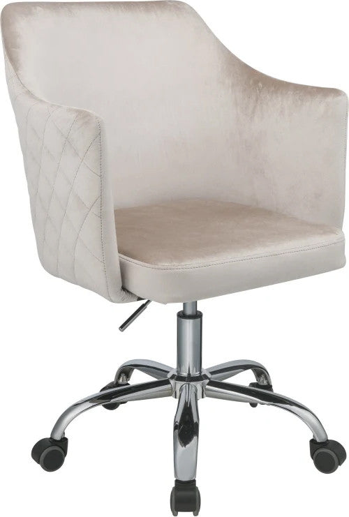 AMANDA Champagne 25" Wide Velvet Swivel Chair
