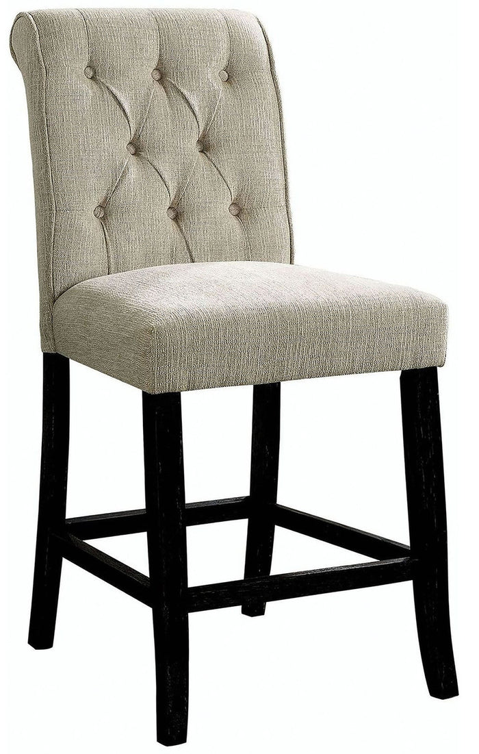 Amir Beige Counter Height Scrolled Chair