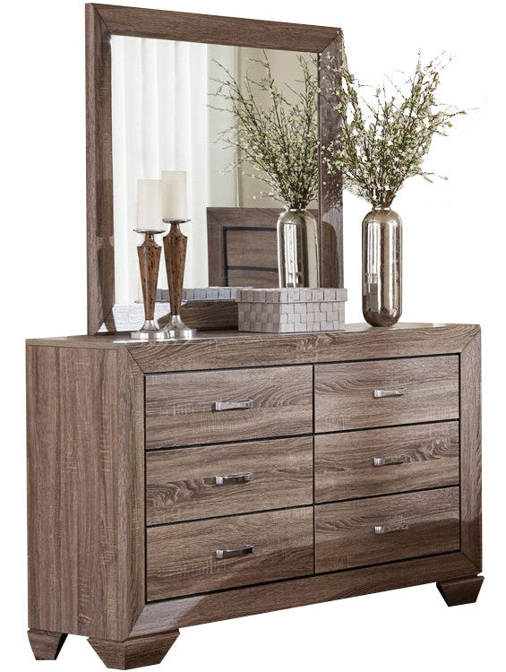 ANDREWS Taupe Dresser & Mirror
