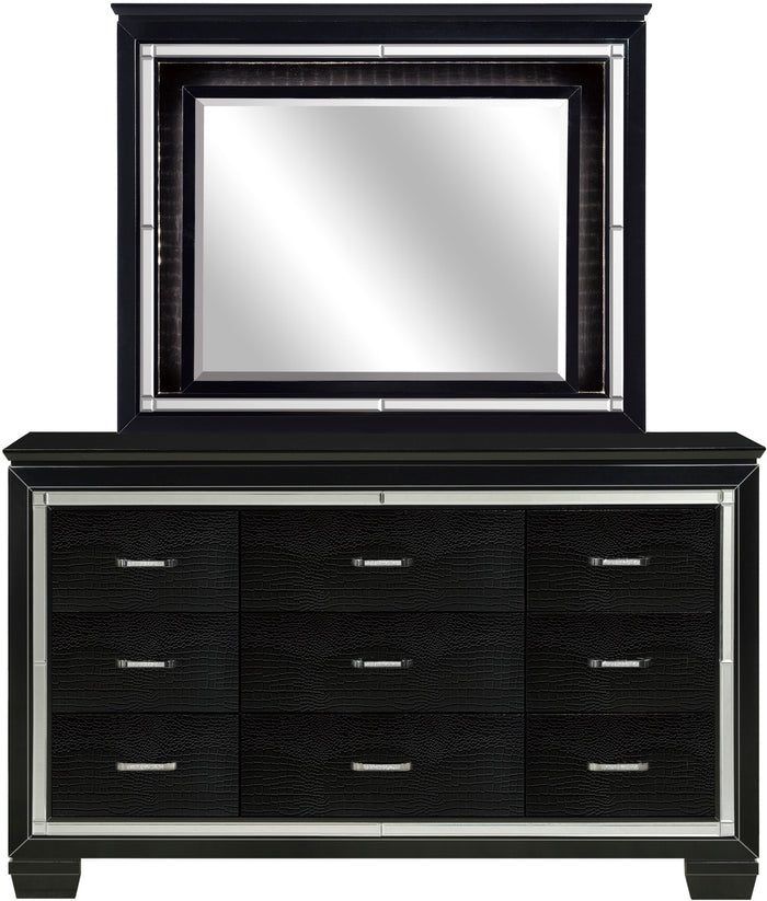 ANNIE Black 64" x 77" Lighted Dresser & Mirror