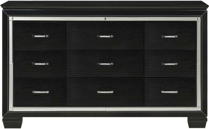 ANNIE Black 64" x 77" Lighted Dresser & Mirror