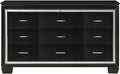 ANNIE Black 64" x 77" Lighted Dresser & Mirror
