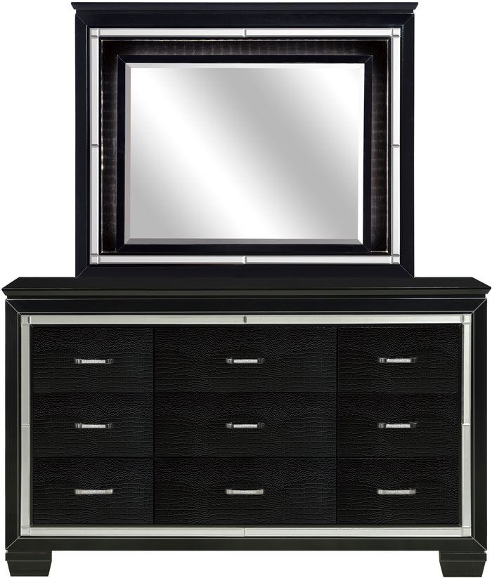ANNIE Black 64" x 77" Lighted Dresser & Mirror