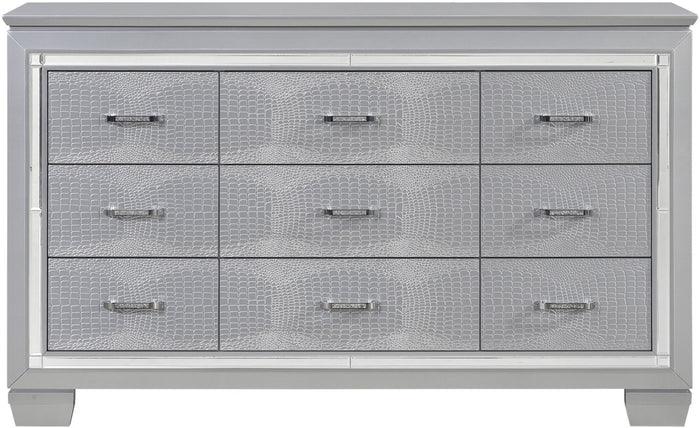 ANNIE Silver 64" Wide Lighted Dresser & Mirror