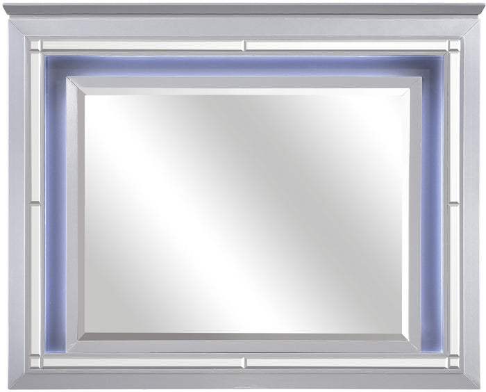 ANNIE Silver 64" Wide Lighted Dresser & Mirror
