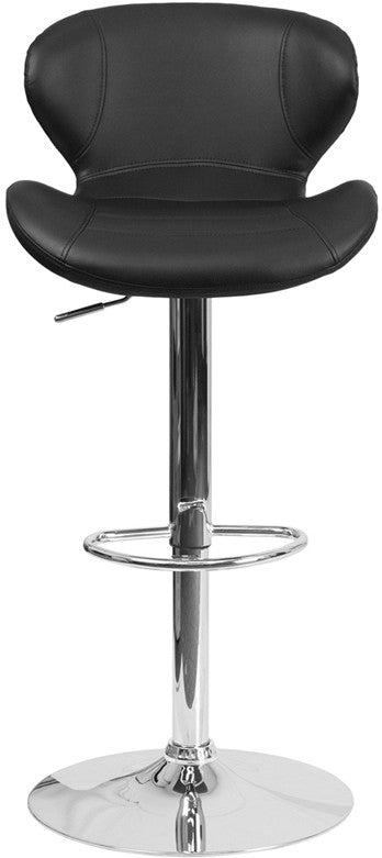 ARCHIE Black Vinyl Barstool