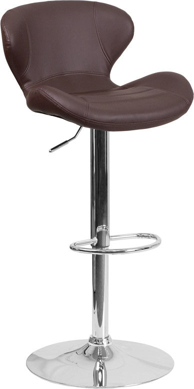 ARCHIE Brown Vinyl Barstool