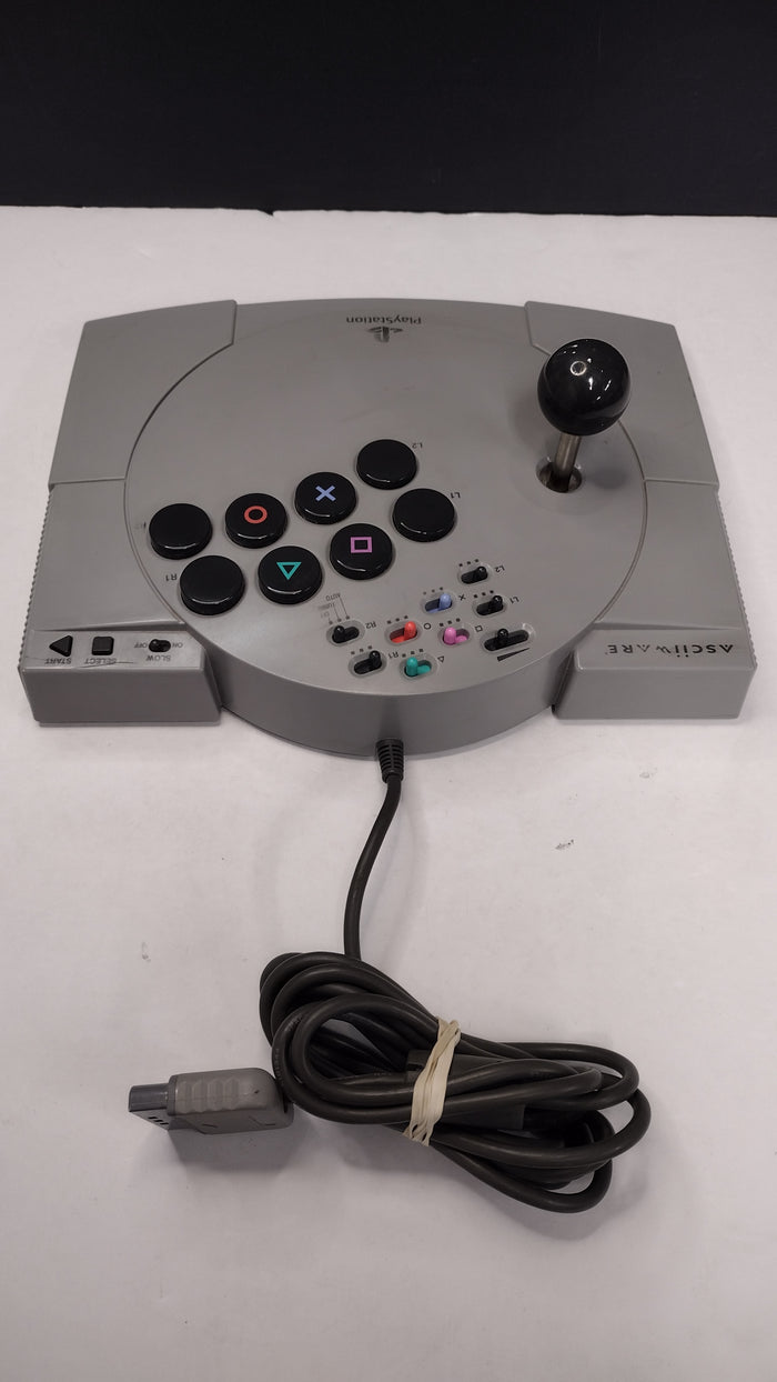 ASCII Fighter Stick V Controller PS1 PS2 ASC-0501J Arcade Joystick - Tested
