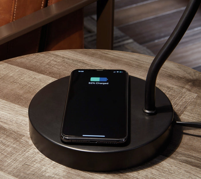 Auren Table Lamp with Wireless Chargers and USB