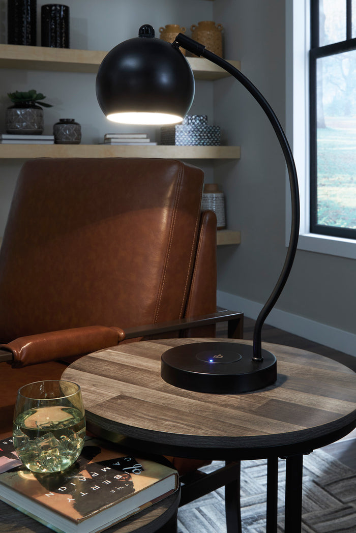 Auren Table Lamp with Wireless Chargers and USB