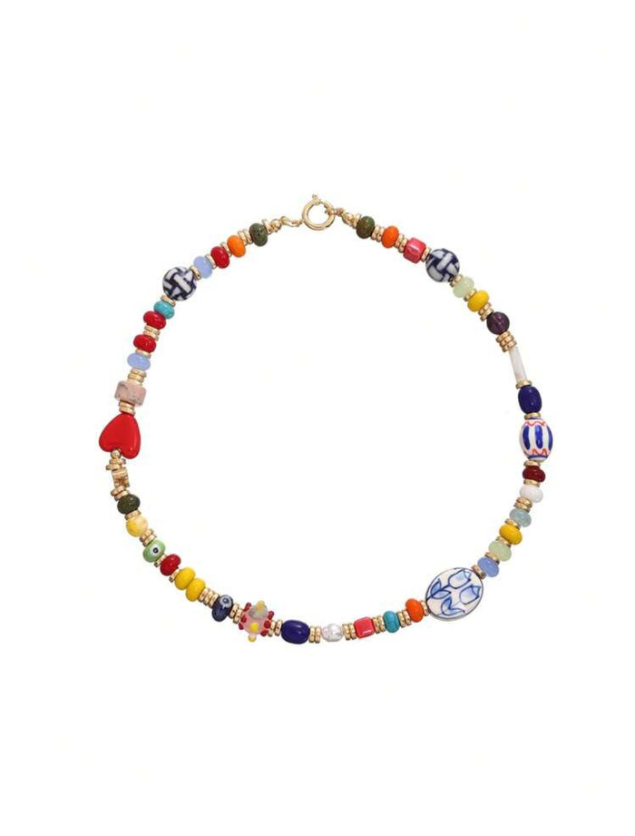 BEADED HEART NECKLACE