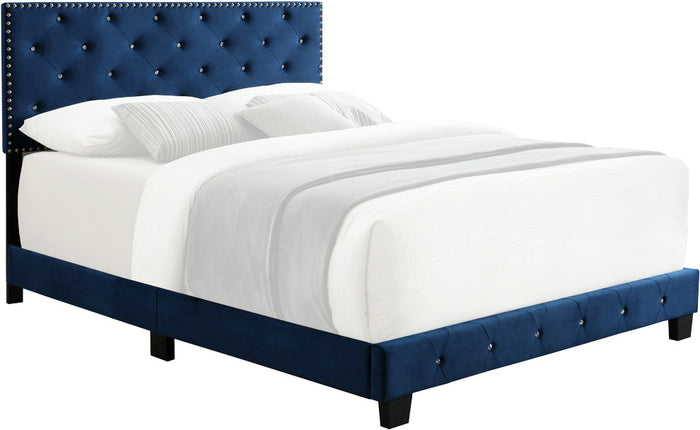 BEKEI Blue Velvet 48" Height Bed