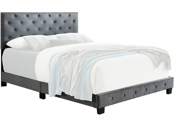 BEKEI Light Gray Velvet 48" Height Bed