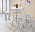 BEL AIR White 3 Piece Bar Height Set