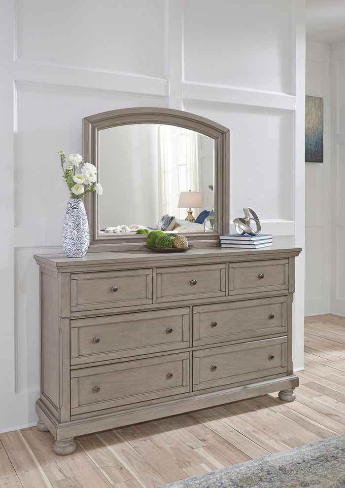 Belton Gray 65" Wide Dresser & Mirror