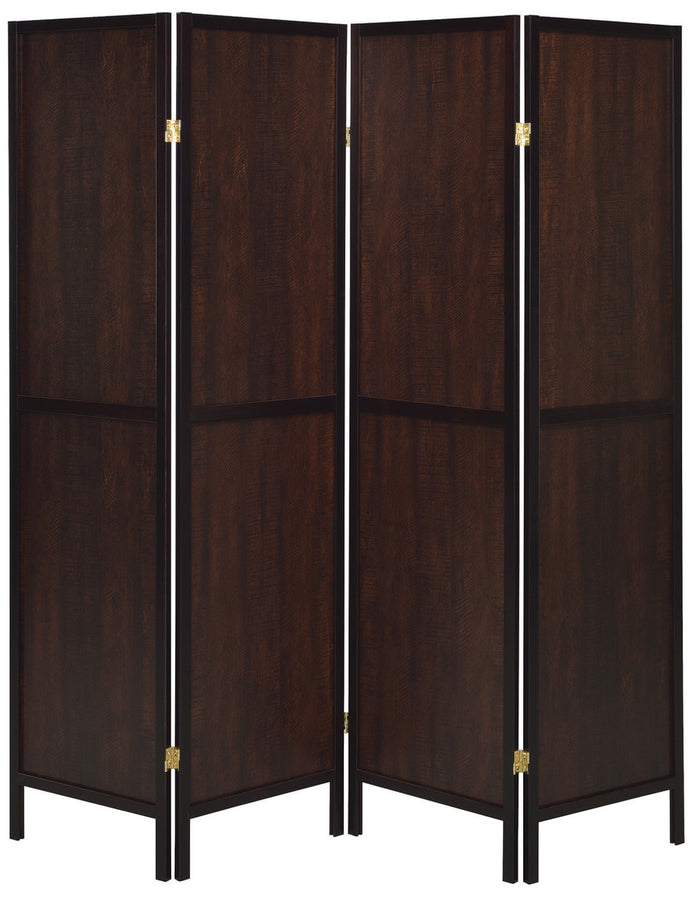 BETHEL Brown 4-Panel Room Divider