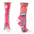 "Blue Q : Women's Crew Socks - \"Hi, I Don't Care, Thanks\" -"