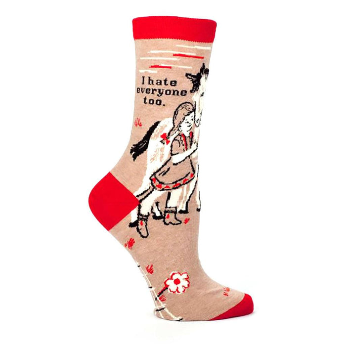 "Blue Q : Women's Crew Socks - \"I Hate Everyone Too\" - Annie's Hallmark"
