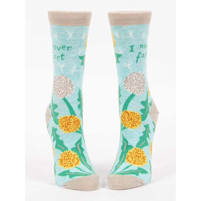 "Blue Q : Women's Crew Socks - \"I Never Fart\" - Annie's Hallmark"