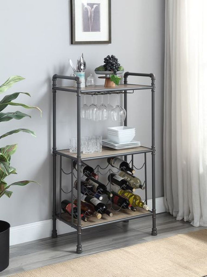 Brantley - Wine Rack - Antique Oak & Sandy Gray