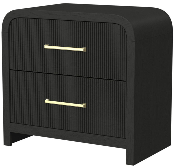 BRIAA Black 28" Wide x 26"H Night Stand with USB Port