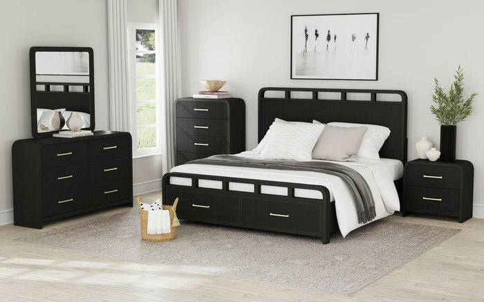 BRIAA Black 28" Wide x 26"H Night Stand with USB Port