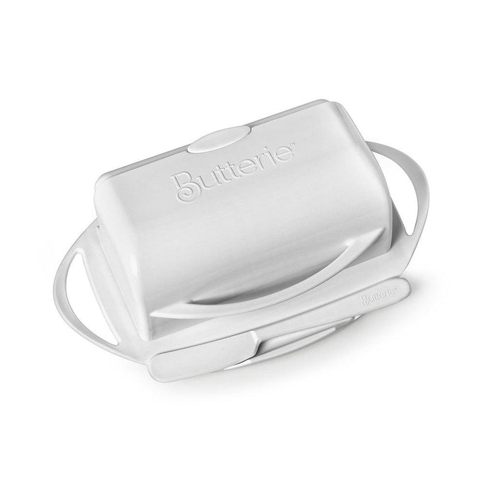 "Butterie Flip-Top Butter Dish & Spreader -"