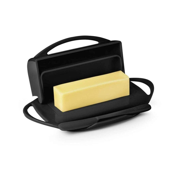 "Butterie Flip-Top Butter Dish & Spreader -"