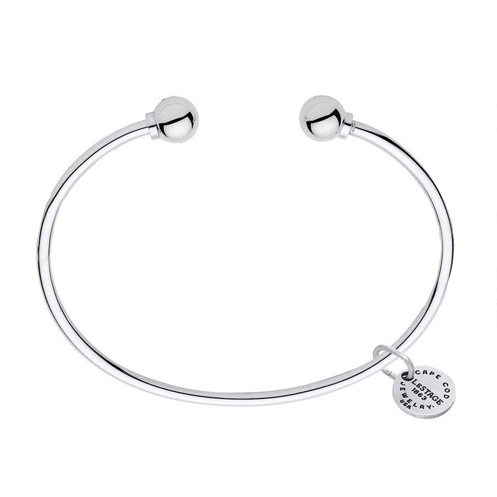 "Cape Cod • Lestage : Double Beaded Cuff in Sterling Silver -"