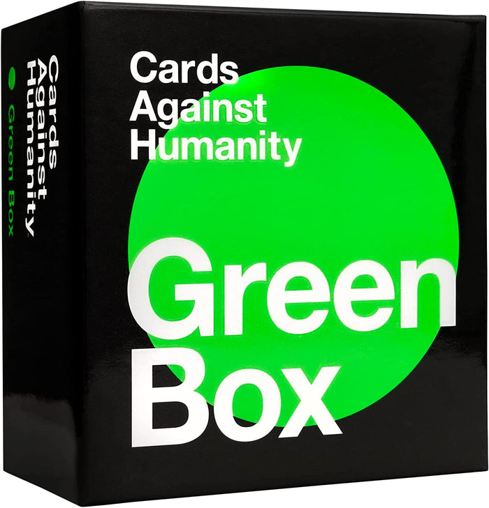 Black square box featuring a large neon green circle and bold white text reading Green Box.