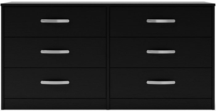 CASSIA Black 59" Wide x 29" Height 6-Drawer Dresser (RTA)