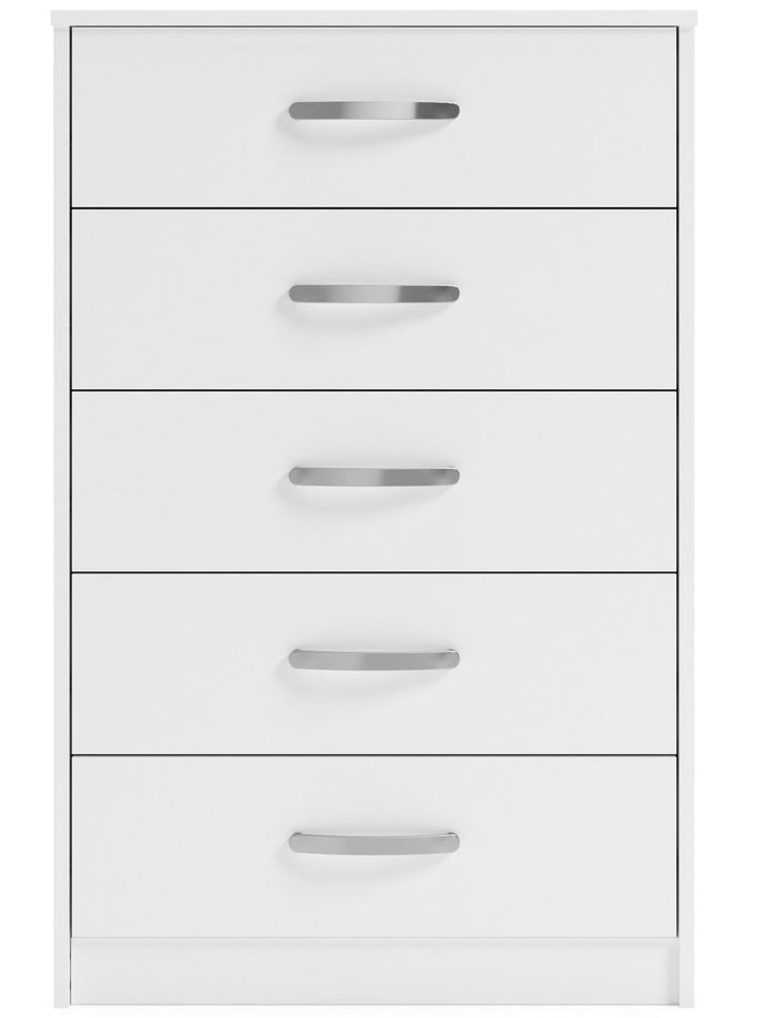 CASSIA White 27" x 41" Five-Drawer Chest (RTA)