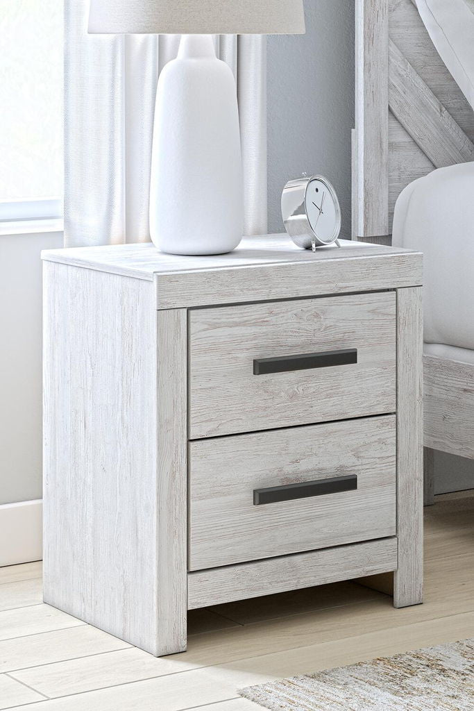 Cayboni - Two Drawer Night Stand - Whitewash