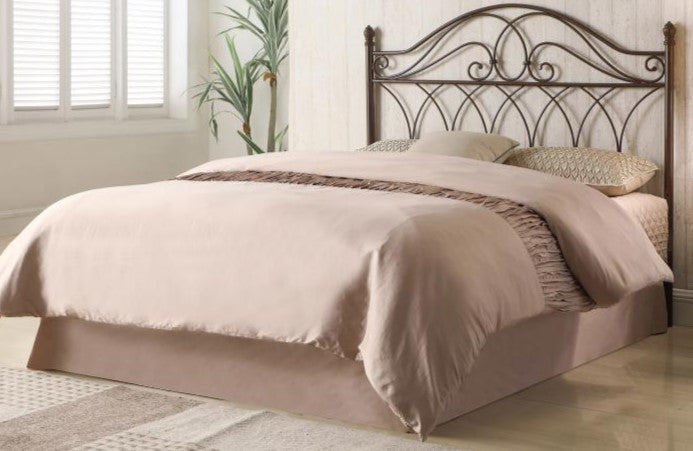 CHARLOTTE Brown F/Q Metal Headboard Bed