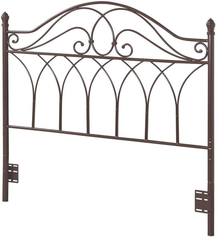 CHARLOTTE Brown F/Q Metal Headboard Bed