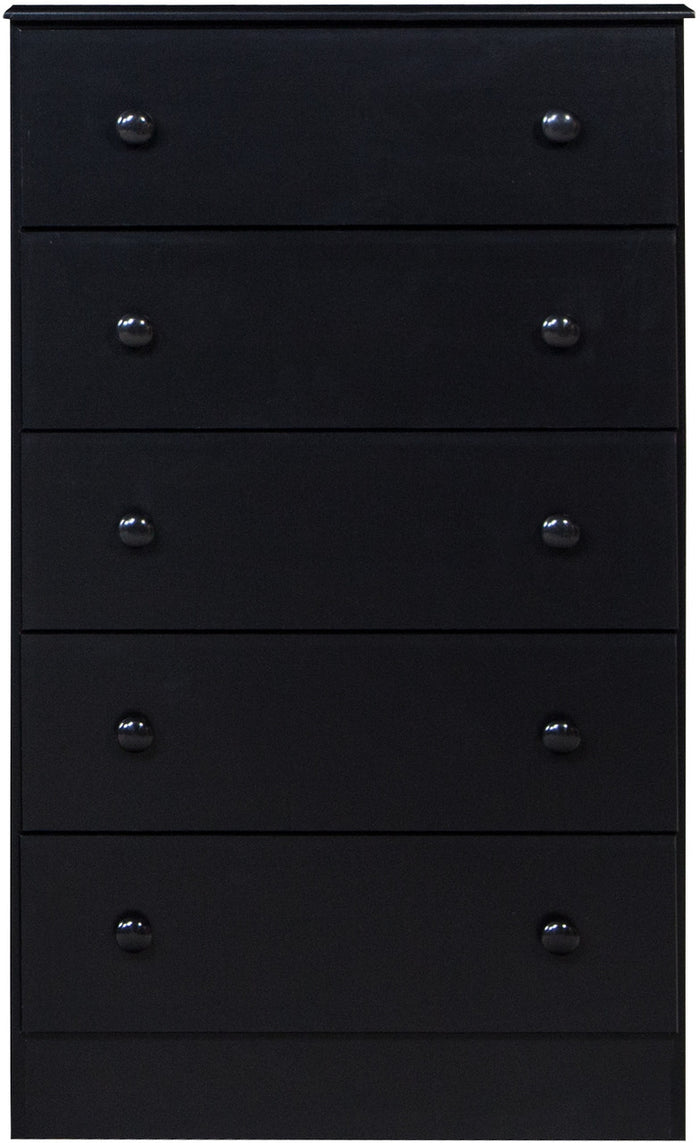 COEPTO Black 27" Wide 5 Drawer Chest