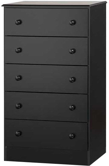 COEPTO Black 27" Wide 5 Drawer Chest