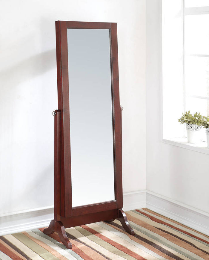 Dallon Floor Mirror with Jewelry Storage and Lock Key