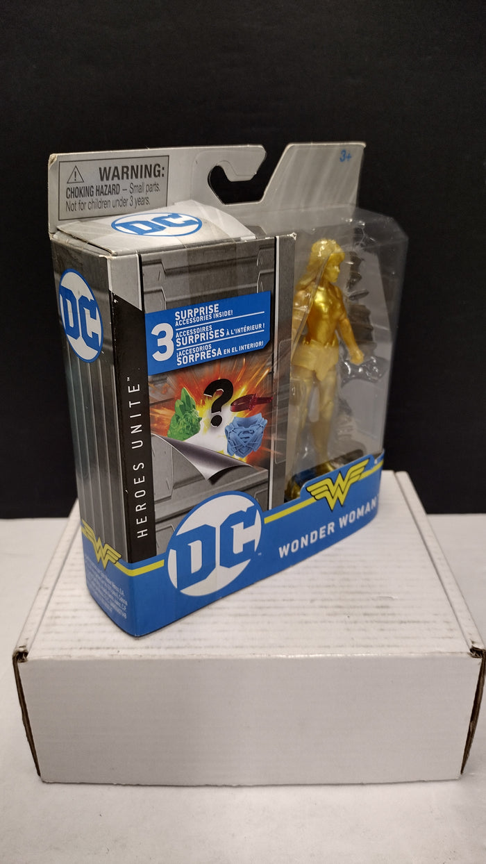 DC Comics Heroes Unite Super Rare Gold Wonder Woman 4-Inch Action Figure (Spin Master - Sealed Chase Variant)