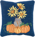 Designer Pumpkins Blue Pillow
