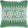 Designer Snowflake Green Pillow