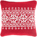 Designer Snowflake Red Pillow