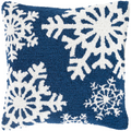 Designer Snowflakes Blue Pillow